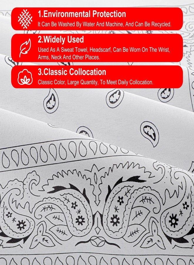 AojSup 48 Pcs Bandanas Bulk 22 Inch Paisley Bandanas Unisex Cowboy Head Wrap Scarf Headband Handkerchief for Women Men - Image 3
